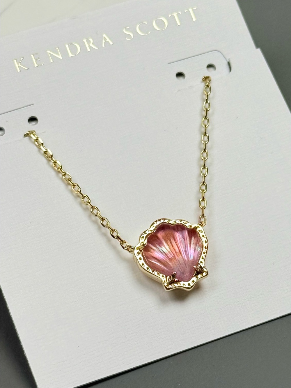 Kendra Scott Bryanne Gold Necklace in Purple Abalone